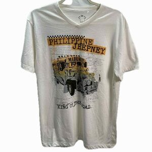Philippines White Jeepney T-shirt Kamisa by Kultura Size XL check measurements